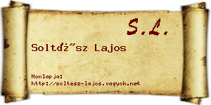 Soltész Lajos névjegykártya